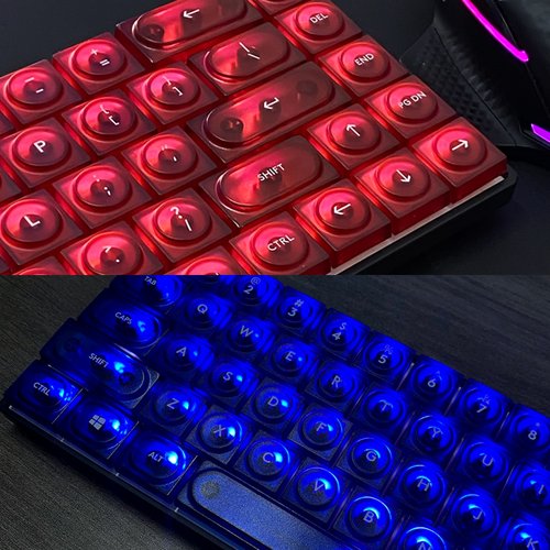 黑色侧刻透光键帽a75pro