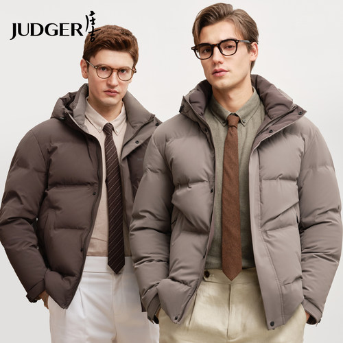 【重磅牛奶丝面包服】庄吉秋冬高级感加厚保暖连帽羽绒服男外套