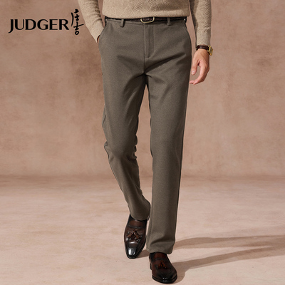 【毛呢感】庄吉男士休闲裤2025秋冬新款加厚保暖商务直筒长裤子