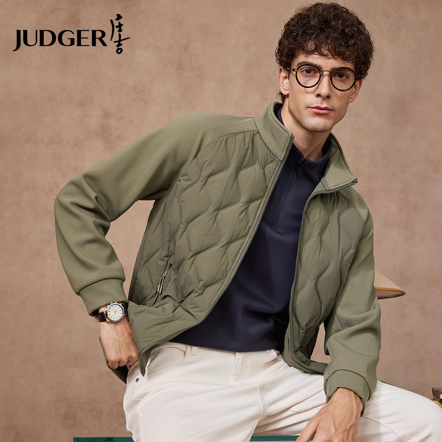 【无缝压胶】庄吉男士羽绒服2025秋冬新款立领外套商务休闲男装