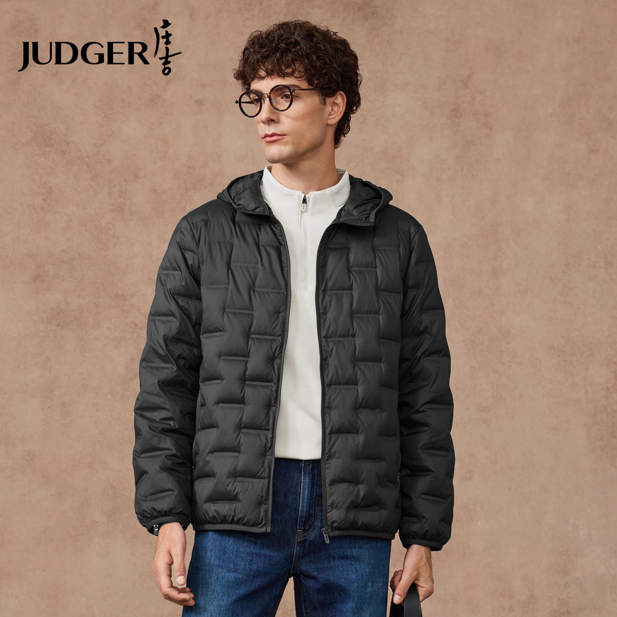 【无缝90绒】庄吉男士羽绒服2025冬款轻薄休闲保暖男装连帽外套