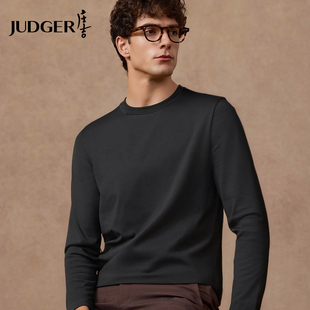 90%鹅绒加厚 打底衫 庄吉男士 T恤2025秋冬新款 休闲保暖卫衣 长袖