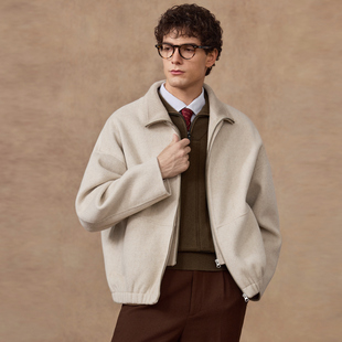 【绵羊毛+骆驼绒】庄吉男士毛呢大衣2025秋冬新款保暖呢子夹克