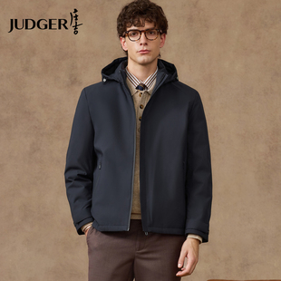 新款 羽绒服2025冬季 庄吉男士 连帽加厚保暖商务外套 轻暖90绒