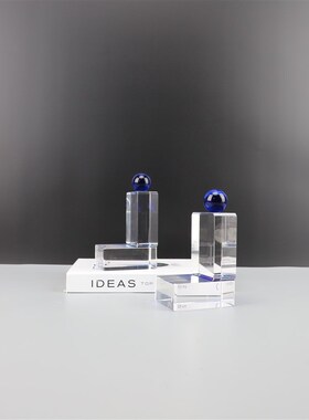 简约水晶蓝球h书挡样板房办公室客厅书房家居卧室摆件饰品