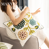 饰枕 复古全棉帆布抱枕家用文艺is沙发靠垫V床头飘窗装 蔓越家 法式