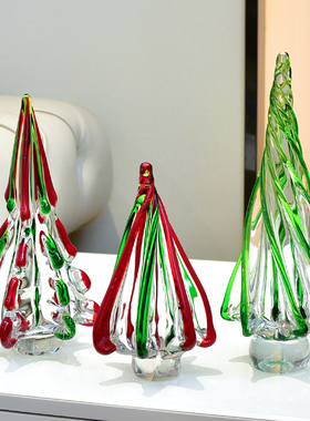琉璃圣诞树摆件绿树摆设轻奢装饰品酒柜书房玄关客厅Y装饰品工艺
