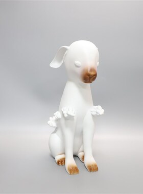 新中式创意树f脂白色云朵羊摆件样板房售楼部卧室书房桌面软装饰