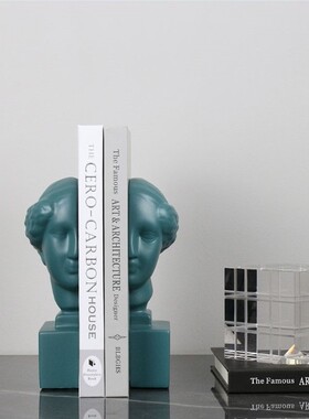 北欧式抽象人物i书档雕塑样板房间售楼处书房书靠软装饰品书挡摆