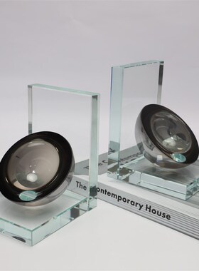 轻奢简约水晶艺术摆件工艺品样板房售楼部软T装公司家居饰品