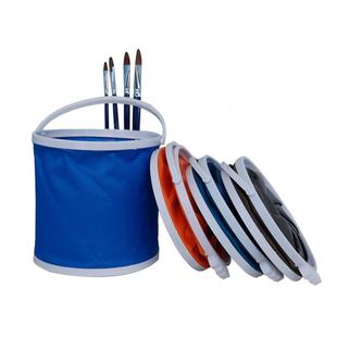 KE3C大号硬底洗笔筒 便携式水彩水粉油画涮笔美术水桶 折叠画画洗