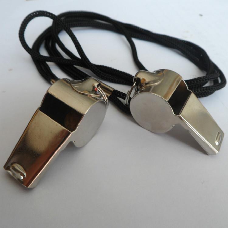 供应 不锈钢金属口哨 裁判口哨 教练哨子 带绳子