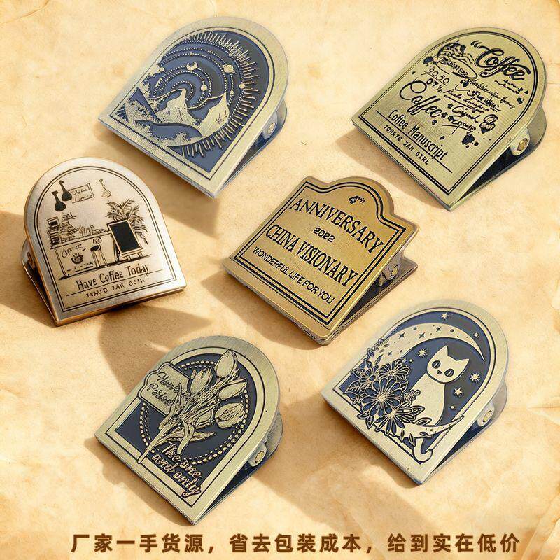 加厚画夹金属手账夹新款黄铜夹子谷子创意周边书夹燕尾夹三角夹