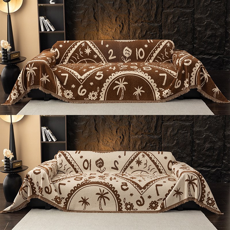 雪尼尔沙发盖布四季通用全盖沙发毯套罩高级感防猫抓不粘毛沙发巾