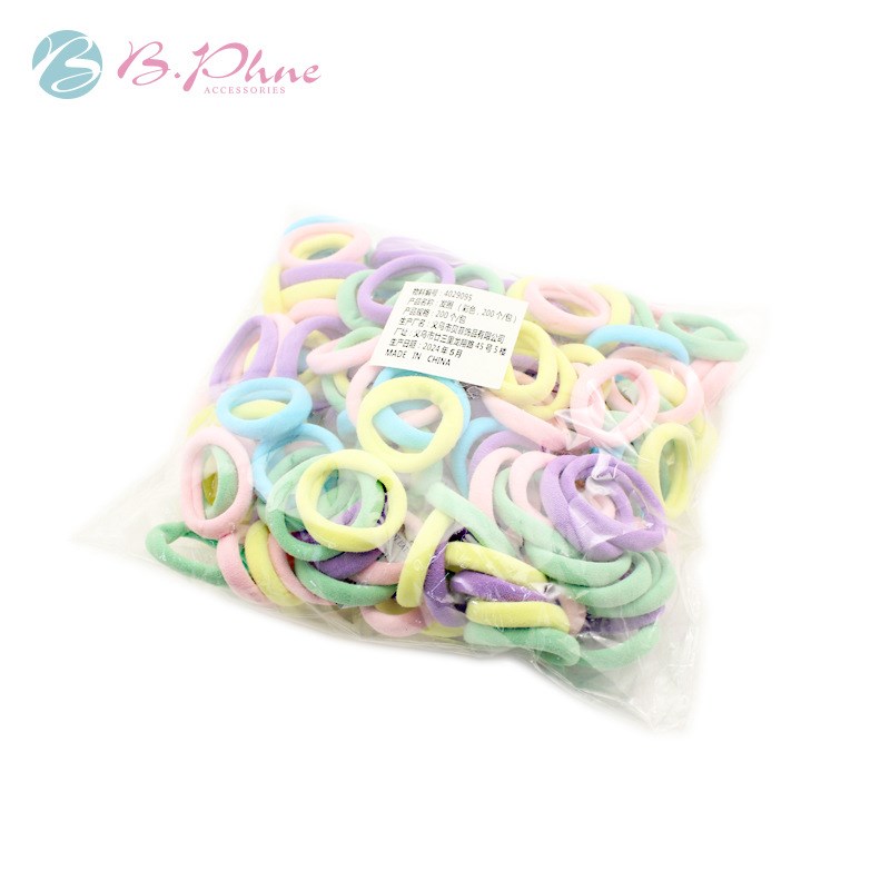 海底捞高品质加厚毛巾圈高弹力发圈基础款4CM彩色成人款皮筋200根