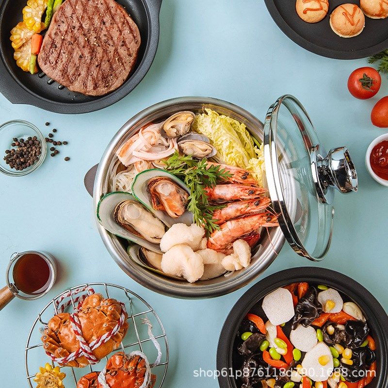 德国ERNTE电煮锅食一锅宿舍多功能小型电锅单人小火锅家用迷你2-3