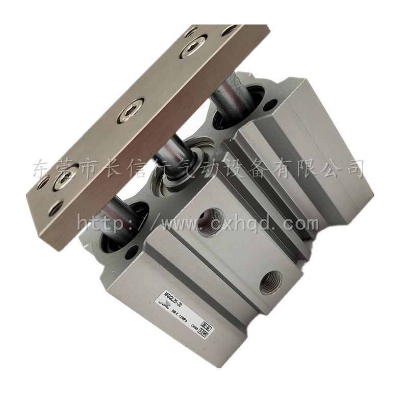 SMC原装三杆气缸MGQL12-5/10/15/20/30/40/50/75/100薄型带导杆