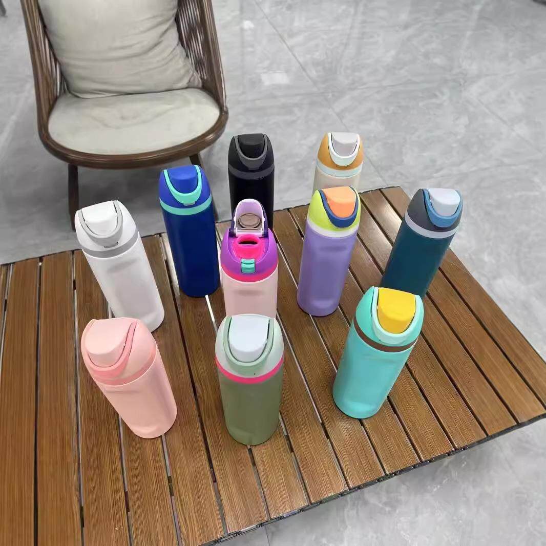 新款owala双饮运动水壶304不锈钢保温杯吸管水杯创意弹跳盖水果杯