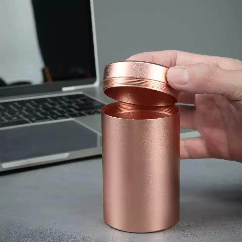 内螺长款便携茶旅行岩红茶通用茶小罐包装盒小号铝合金密封罐