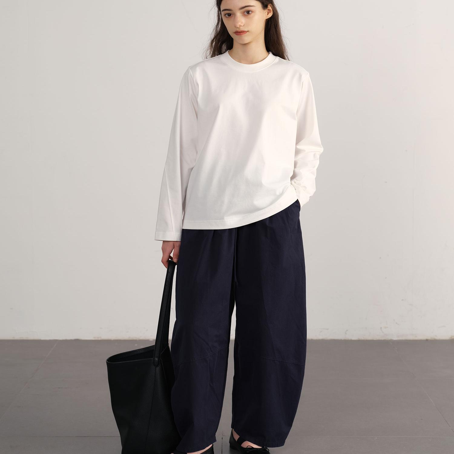 NOEND24SS 北欧休闲弧形灯笼裤垂香蕉奶奶气球裤