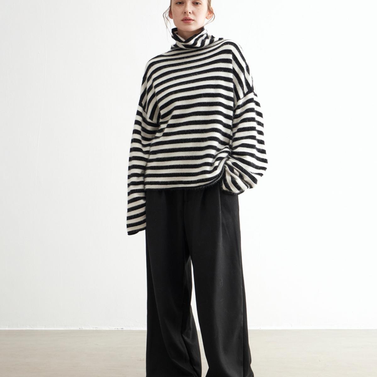 NOEND24AW羊毛条纹针织衫