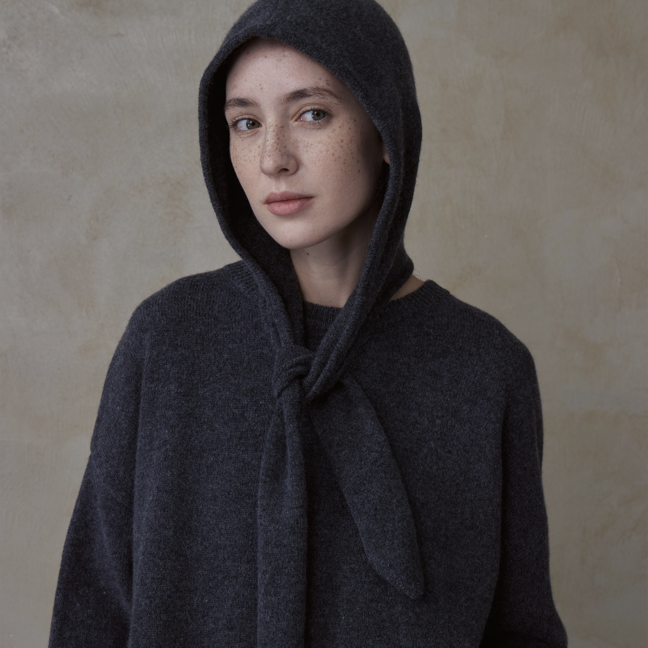 NOEND24AW極简针织显瘦假两件设计感羊毛宽松短袖