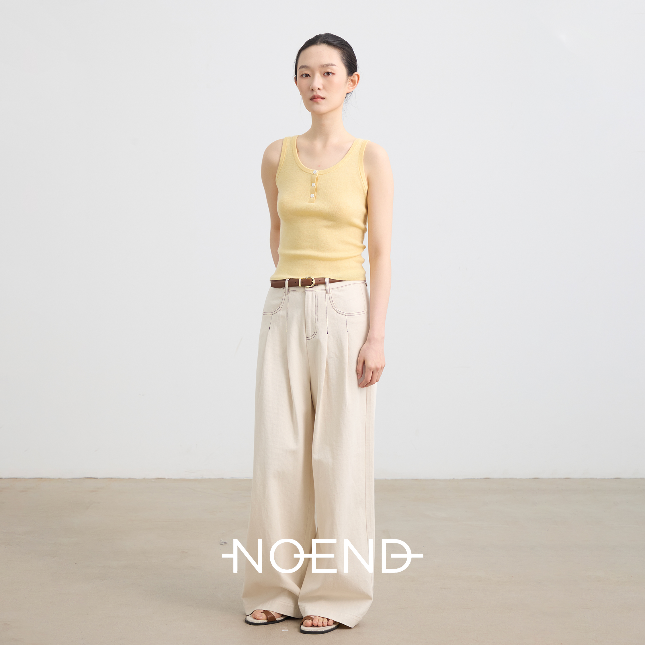 NOEND25SS 简约U领百搭针织背心