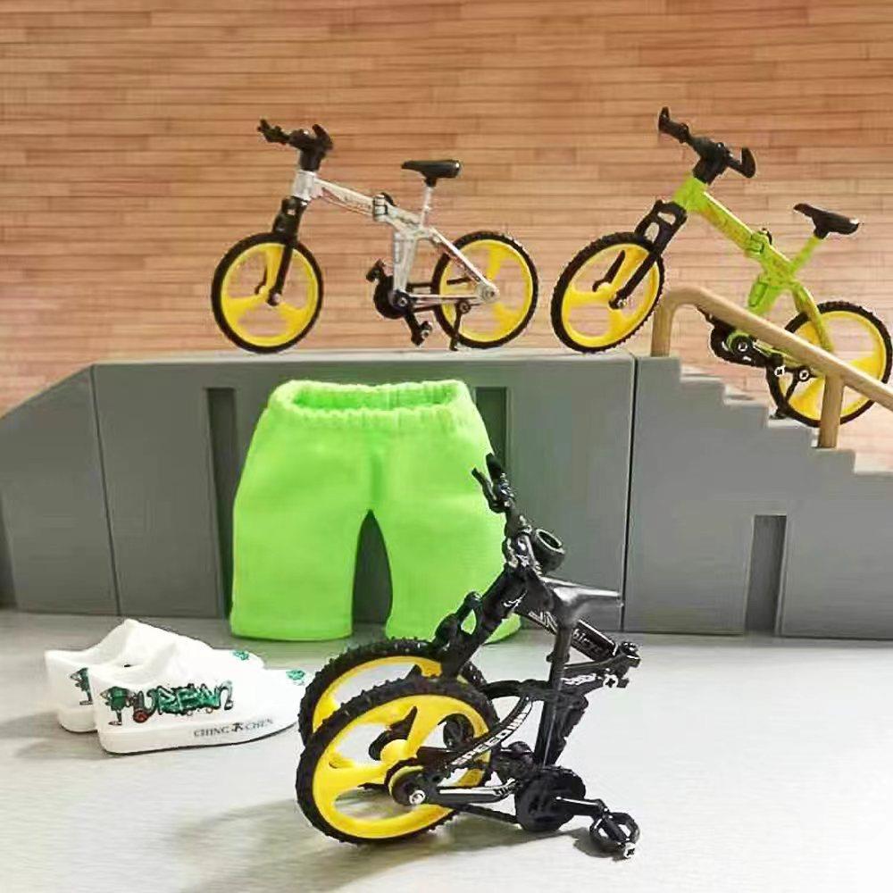跨境合金折叠自行车模型玩具迷你手指车指尖滑板车生产厂家