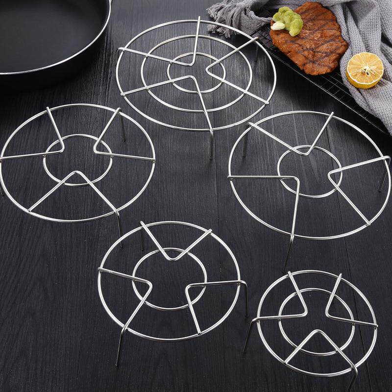 不锈钢4厘加粗蒸架无磁三角脚蒸菜架多功能隔水蒸锅垫炸电饭锅架