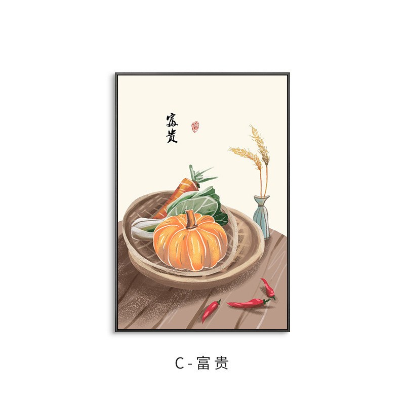 墙面装饰餐厅装饰画日式饭厅画现代简约新中式挂画饭店壁画中国风图片