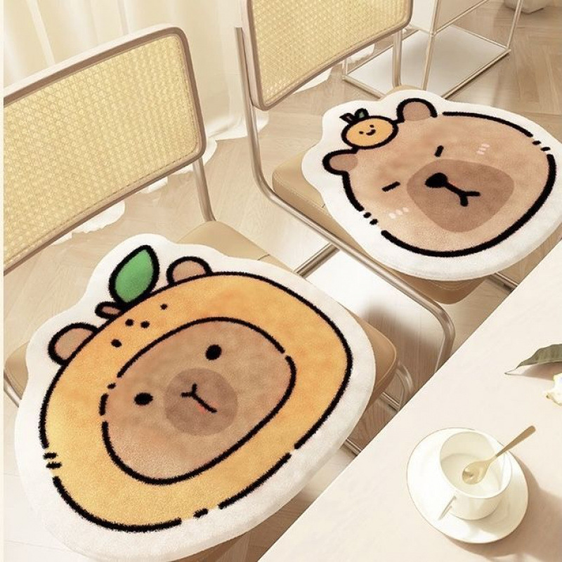 卡皮巴拉冬季加厚坐垫宿舍凳子垫家用桌椅垫卧室异形屁垫子X1