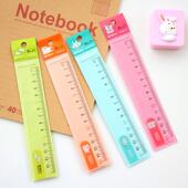 晨光直尺15cm透明尺子学生可爱卡通波浪耷拉兔创意学习文具