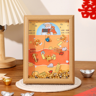 挖金矿相框摆件黄金矿工相框黄金挖矿相框收纳金豆装饰创意礼物