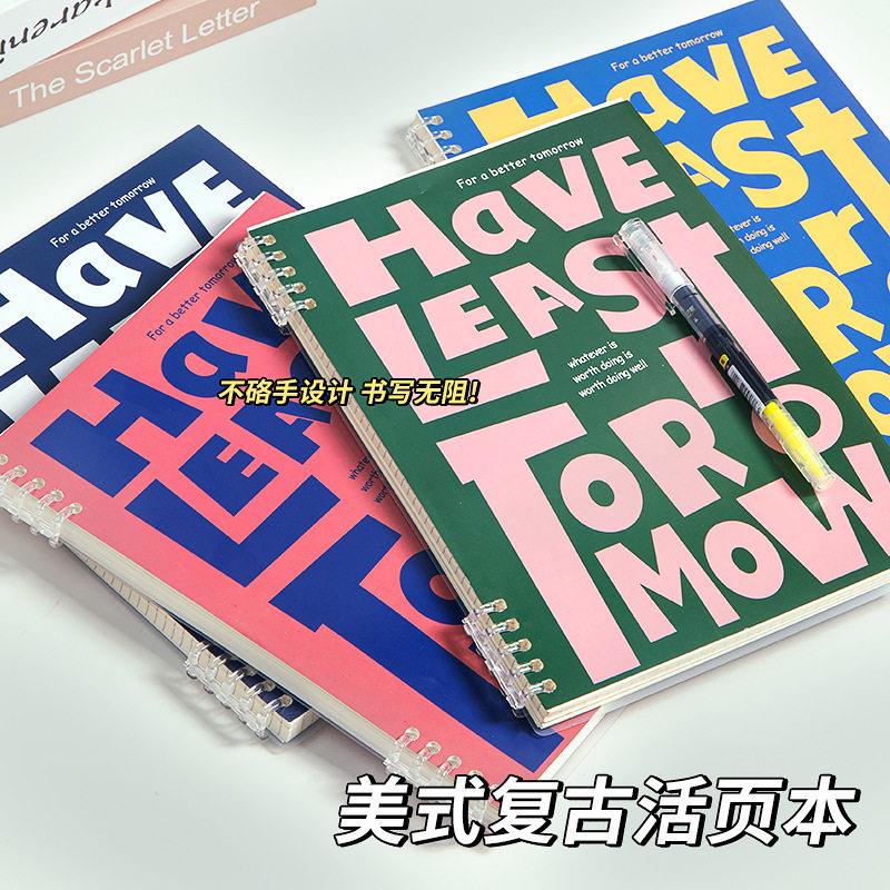 学生新款diy复古活页本可拆卸笔记本子加厚网格本可换替芯记事本