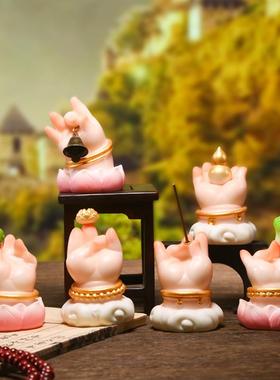 工位玄学摆件胖fufu佛手情绪稳定解压装饰品国潮好寓意家居装饰品