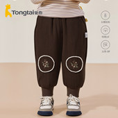 60克灯芯绒休闲裤 童泰女童加绒棉裤 秋冬保暖刺绣束脚裤 子