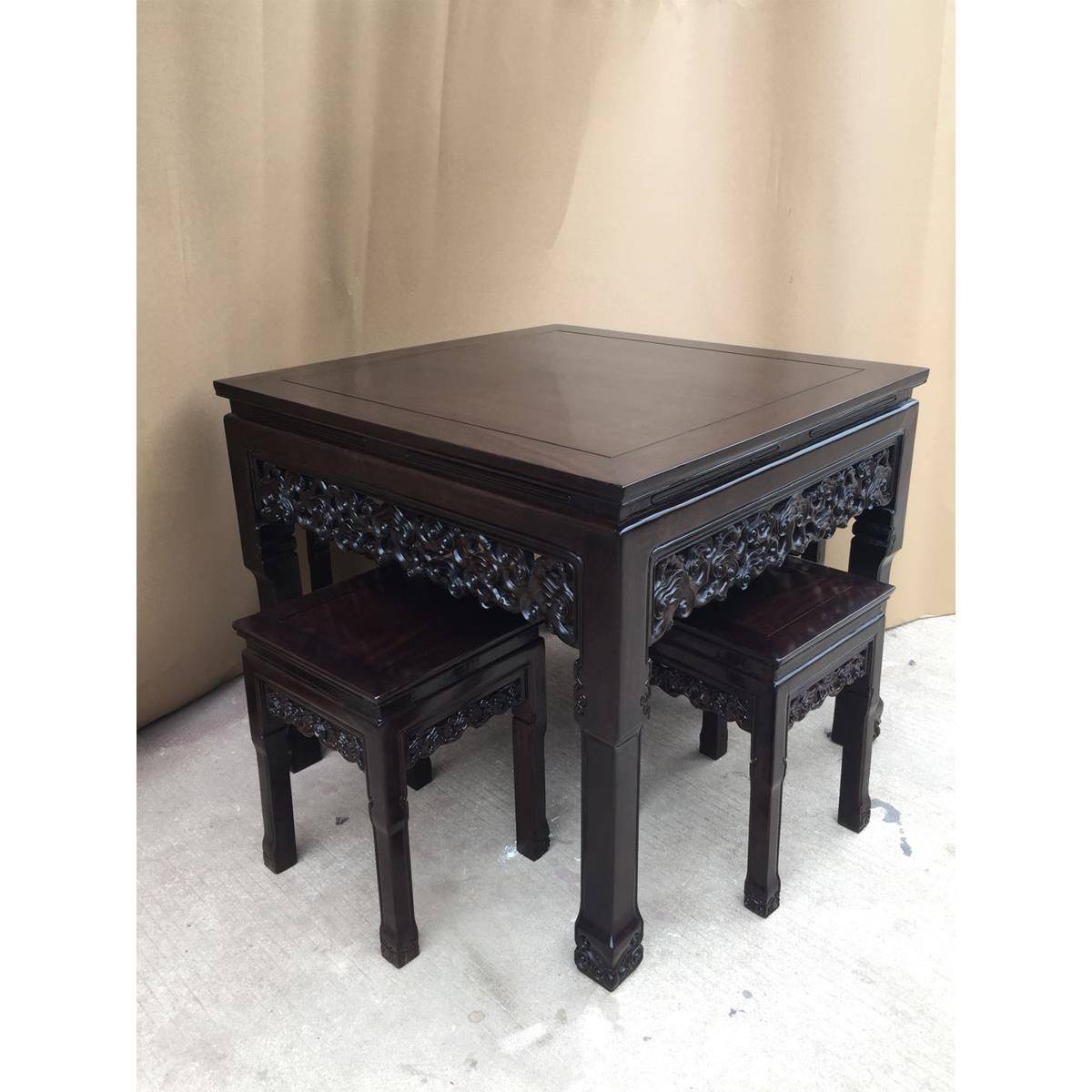 中八仙桌黑檀林仙桌红木四八方桌原木榫卯家用堂桌实木中式芝餐桌