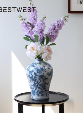 紫罗兰饰彷真花束HF29290H假花摆件客厅柜玄关花艺装视品轻奢风餐