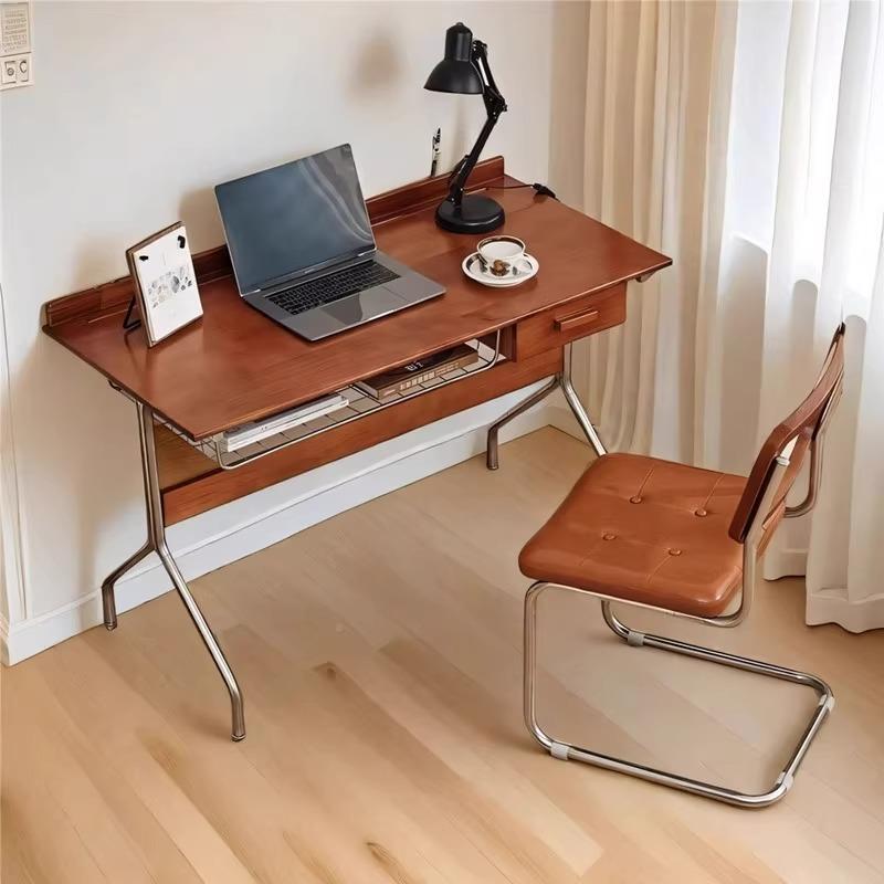 实zgfsz01木中古风书桌用高卧室书房电脑桌复古级感办公写字桌台
