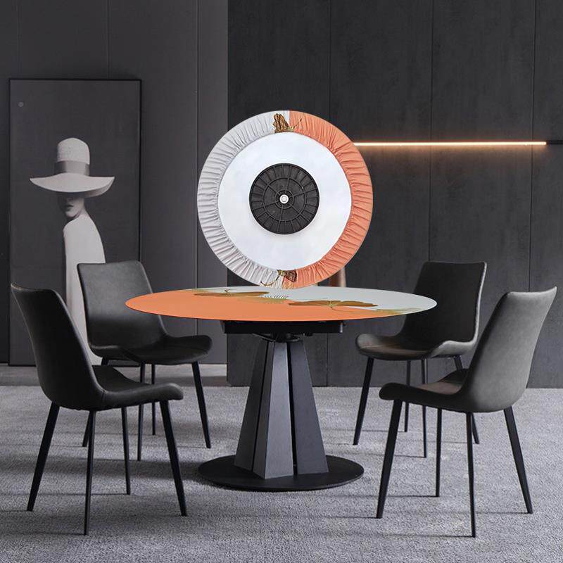 防P圆桌套罩转盘松紧高精密PV带全水包边 圆形桌布VC防油套免洗圆