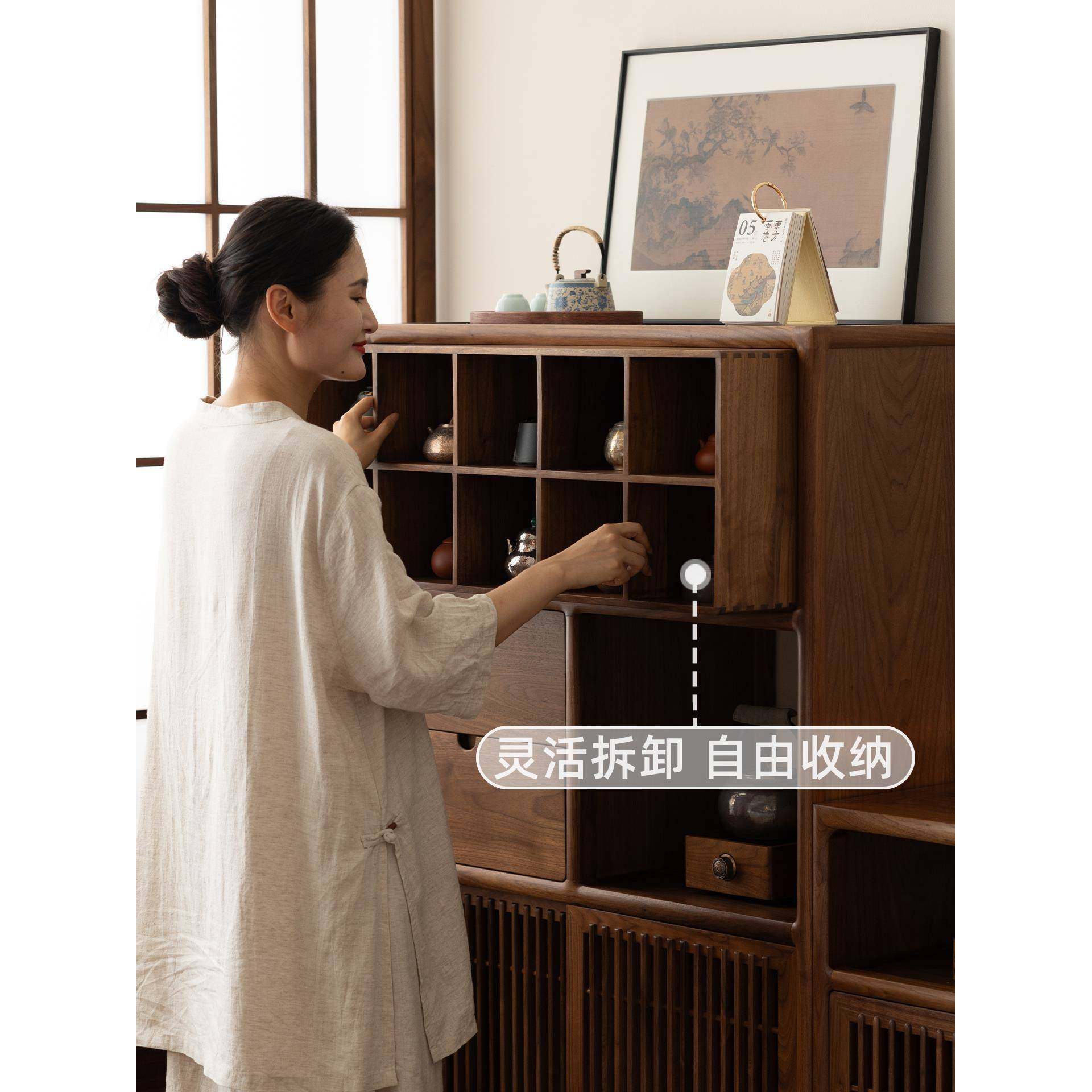 新茶中式实木博有格博古古架茶室展茶杯壶茶宝具置物架示柜多阁收