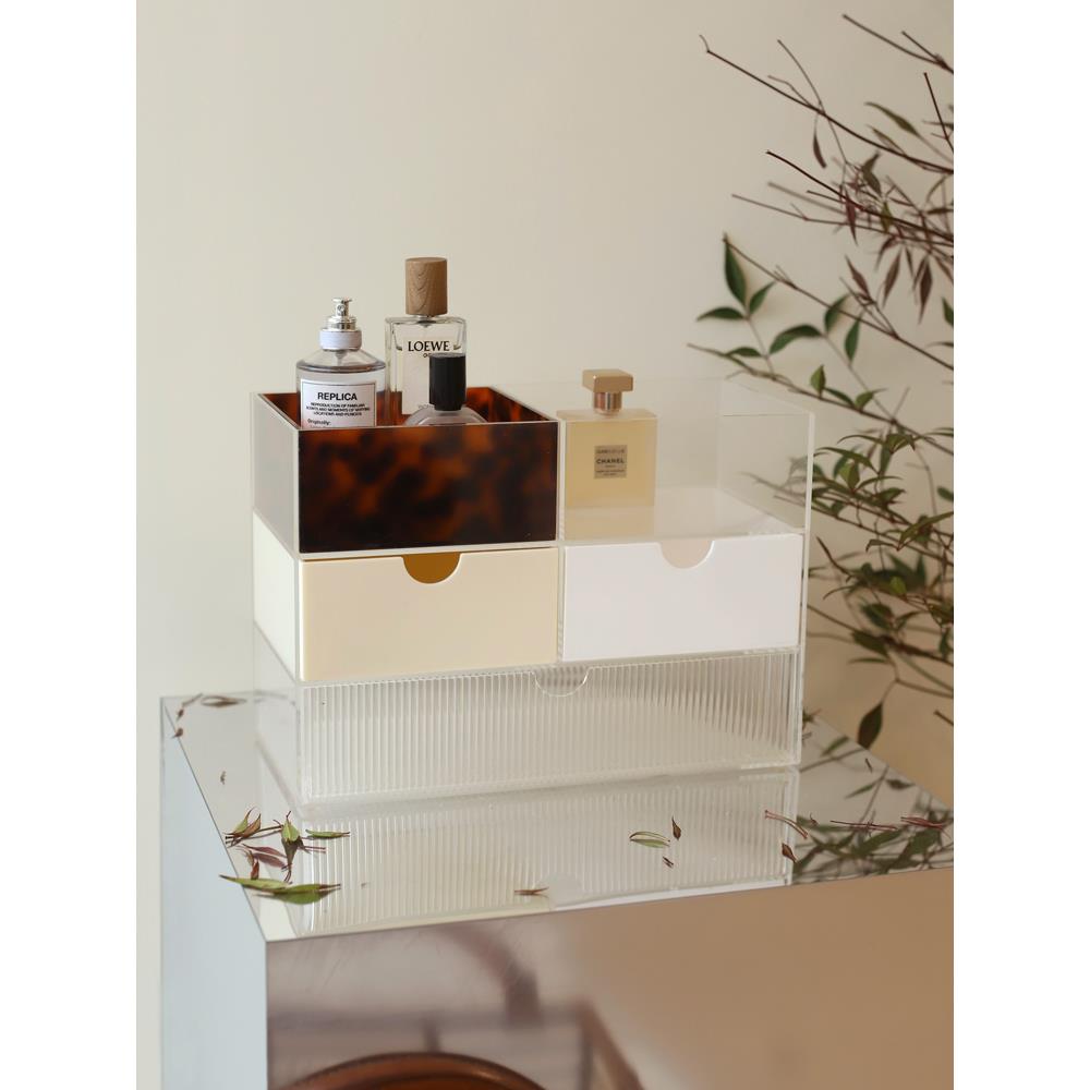 adylikel网红妆品收纳盒抽屉盒防尘亚BFE克力整桌面梳妆台理置化