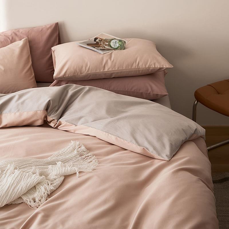 在耳GLL边北棉欧风纯色双拼贡1件00支四套双人套件全长绒棉缎三件