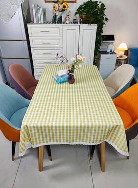 格子桌的布咖啡桌桌桌免洗HGV防油防水桌布绝缘防烫方罩布布简约
