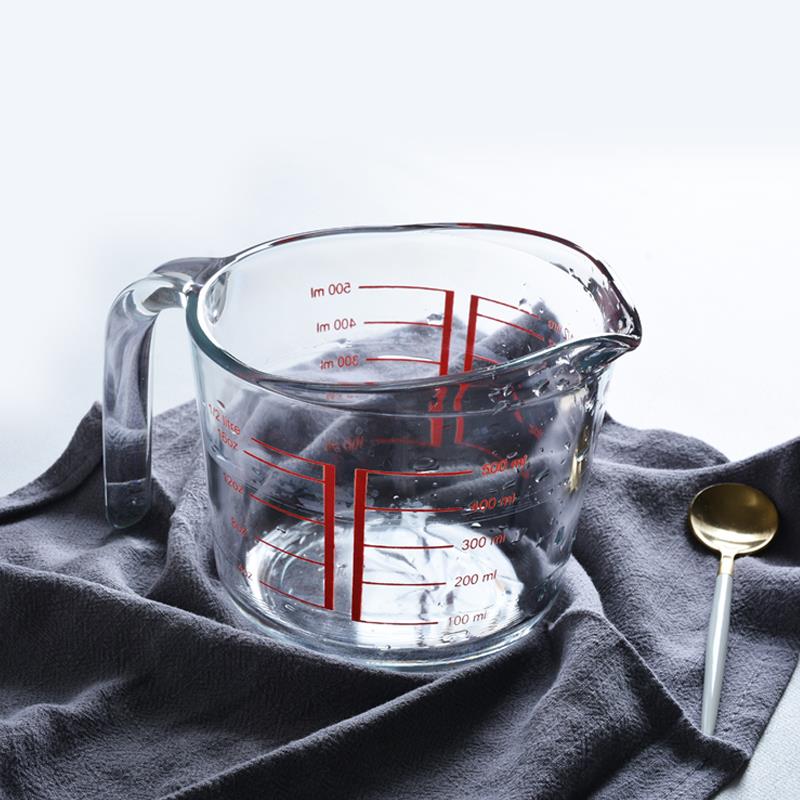 点乐水 耐热钢化玻璃量杯加 刻度杯 奶杯早餐FN001牛杯 厨房烘焙