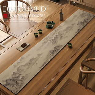 2025新款桌旗新中式禅意茶席硅藻泥吸水垫茶台桌布茶室茶桌隔热垫