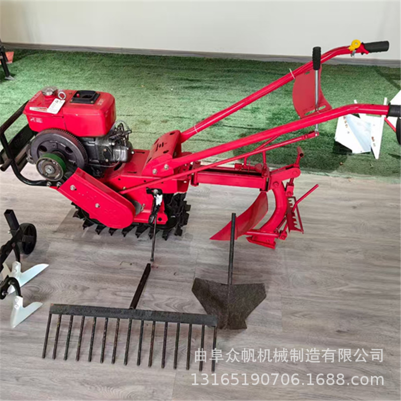 减震版链轨微耕机家用小型耕地机翻地机多功能开沟施肥播种犁地机
