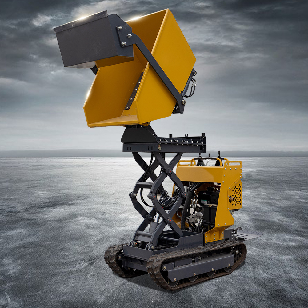 出口法国全液压可升降履带运输车 工地搬运农场果园自装自卸车