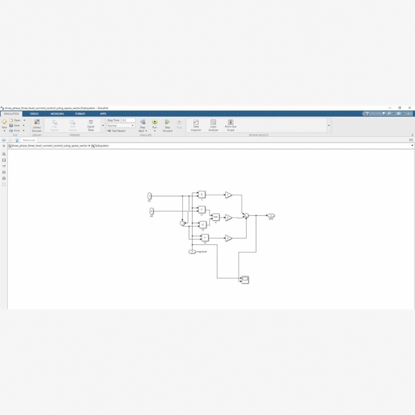 基于SVPWM的三相三电平逆变器simulink彷真建模模型matlab