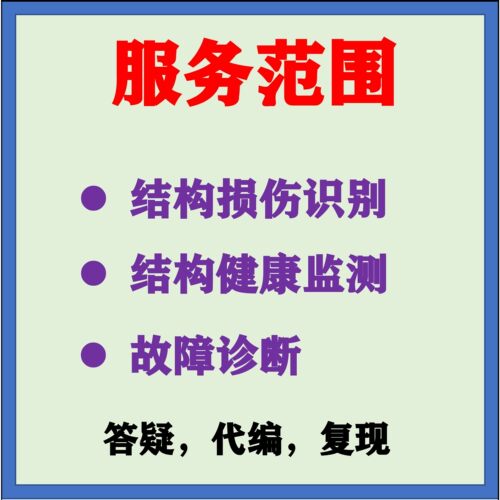 Matlab程序结构损伤识别健康监测故障诊断算法复现答疑代编